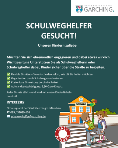 Plakat Schulweghelfer gesucht Plakat Schulweghelfer gesucht